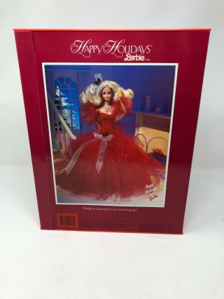 Vintage 1988 Special Edition Barbie Doll Happy Holidays Red Dress Holly 1st Year 2