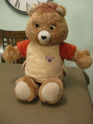Teddy Ruxpin Bear Animal Doll Toy W Vest And Tape1985 20 "