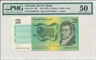 Reserve Bank Australia $2 Nd (1979) S/no 99xx88 Pmg 50