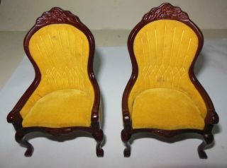 2 Victorian Arm Chairs 3696 Concord Museum Dollhouse Furniture Miniatures Cc