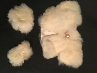 VINTAGE VOGUE GINNY DOLL COAT,  HAT & MUFF of WHITE RABBIT FUR,  late1950s. 2