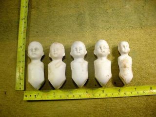5 X Excavated Vintage Unpainted Bisque Doll Body Age 1890 Hertwig Art 14087