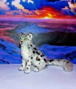 Handsculpted Snow Leopard Cat Ooak Realistic Miniature Dollhouse 1:12 Igma Handm