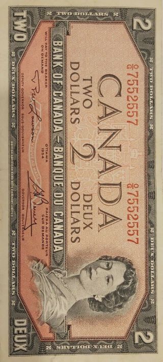 1954 - $2 Canada Bank Note - Canadian Two Dollar Bill - Og7552557 (special)