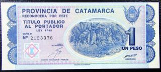 Argentina Emergency Banknote 1 Peso,  P.  S2351 Unc 1993 (catamarca)