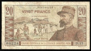 20 Francs Caisse Centrale De La France D’outre - Mer M3