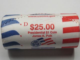 Bu 2009 - D James K.  Polk $25 Presidential Coin Us Roll.  5