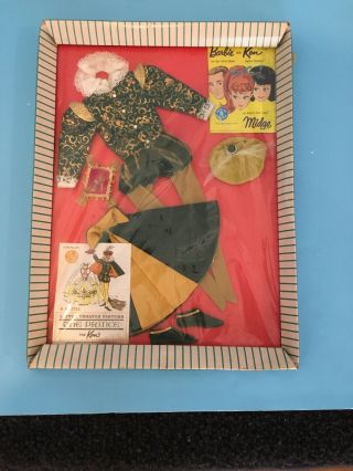 Nrfb Vintage Barbie 1961 Ken 0772 " The Prince " Outfit W/ Spike