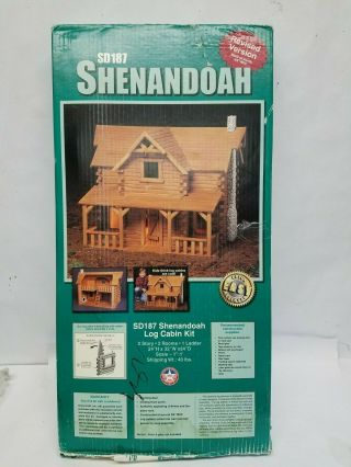 Retired Dura - Craft Shenandoah Log Cabin Dollhouse Kit 1:12 Scale.  Sd187 Nib