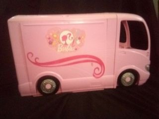 2008 Mattel Barbie Doll Pink Dream Glamour Camper Rv Motor Home W/ Pop Out Tent