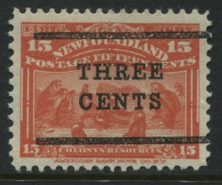 Newfoundland 1920 Overprinted 3 Cents Type 2 O.  G.  And Vf