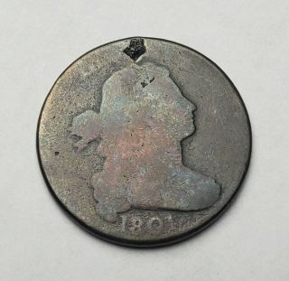 1801 Draped Bust Large Cent S - 219 3 Errors Late Stage Die