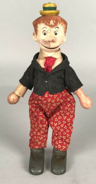 8.  5 " Schoenhut Wooden Doll - Boob Mcnutt - Fully Jointed - Carved Hair/hat