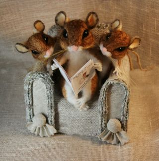 Needle Felted Mouse,  Teddy Animals,  By Jljuda,  Handmade
