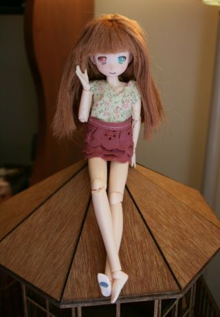 Customized 1/6 23cm Female Obitsu Body,  Rooted Head,  Magnetic Feet Natural