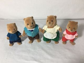 Calico Critters/sylvanian Families Vintage Maple Town Beaver Family Of 4