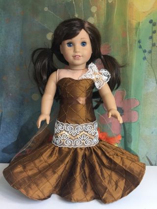 American Girl 18 " Doll Mermaid Thanksgiving Dress And Headband - No Doll