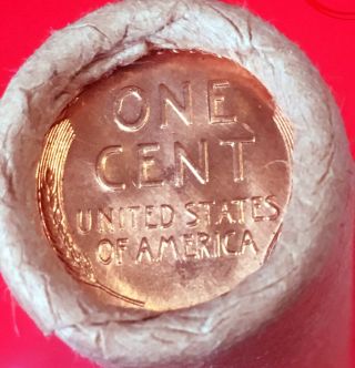 1925 - P / Bu Tails Wheat End Obw Bank Wrap Lincoln Weat Penny Roll