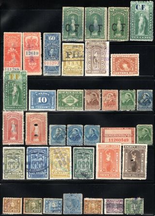 Canada Revenue Stamps Selection Of 37 Stamps