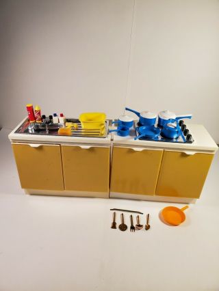 Vintage Marx Sindy Doll House Furniture Kitchen Sink & Stove/oven & Accessories