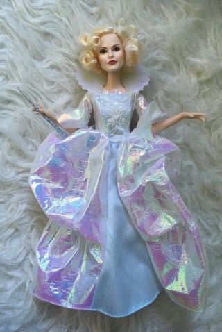 12” Disney Mattel Barbie Doll “cinderella Fairy Godmother” 2014 Dress Wand