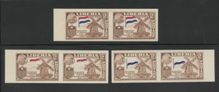Liberia Stamps,  368,  Flags,  Errors,  Missing Colors On Flag,  Imperf Pairs