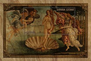 Sierra Leone 2019 Art Painting The Birth Of Venus By Botticelli Wood S/s