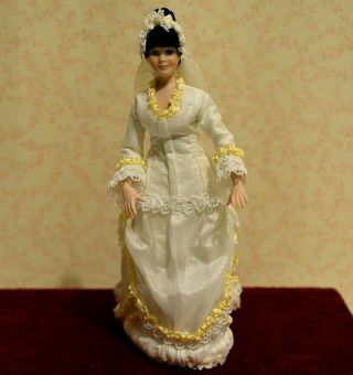 Miniature Doll Porcelain Lady Dollhouse 1:12 Wedding Bride Sinnett Reserved