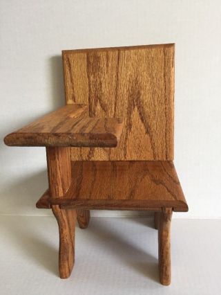 18 " Doll Or Small Bear Solid Oak Wood School Desk Chair Furniture Toy Handmade