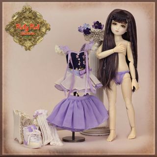 Da0014b Lia Lavender Blossoms Fairy Nrfb 12 " Ruby Red Galleria Dressed Doll Set