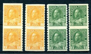 Weeda Canada 126a,  128a F/vf Mh Imperf Between Admiral Pairs Cv $120