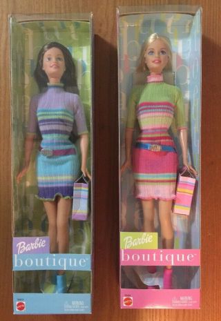 Mattel Barbie Dolls,  Blonde And Brunette,  2 Dolls