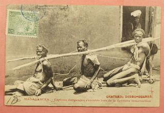 1906 Madagascar Insurrection Prisoners Postcard To France