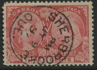 Canada 1897 3 Cent Jubilee With Sherbrooke Quebec 1897 Cds