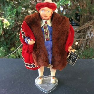 Vintage Peggy Nisbet King Henry Viii 8th Doll In Red Coat & Hat W/ Tag