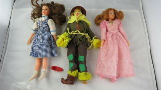 Vintage 8” Wizard Of Oz Dolls Mego Dorothy,  Good Witch Glinda,  The Scarecrow