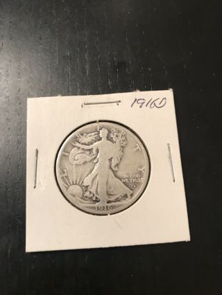 1916 D Obv Liberty Walking Silver Half Dollar