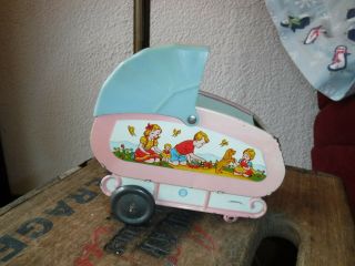 Baby Carriage Buggy Stroller Toy Metal & Plastic Ohio Art Vintage Collectable