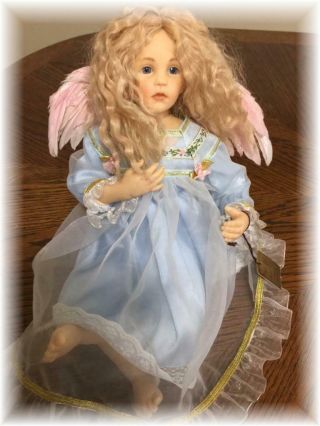Angel Doll Chloe Pink Feather Wings Blue Dress By Richard Simmons