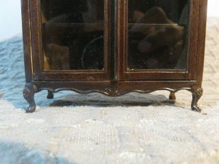 Dollhouse Miniature Bespaq Mahogany Hutch Bookcase Cabinet Glass Doors 3