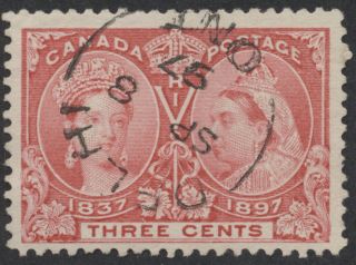 Canada Postmark - Delhi Ont Split Ring Sp 8 97 On 53 3c Jubilee