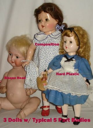 Doll Doctor Re - String Your Composition Or Hard Plastic 5 Part Doll Body
