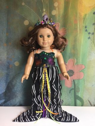 American Girl 18 " Doll Mermaid Halloween Dress And Headband - No Doll