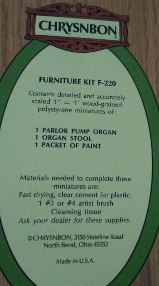 1:12 Dollhouse Miniature Pump Organ Kit / Miniature Furniture 2