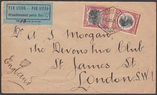 Mozambique 1934 Airmail Cover To Uk With Airmail Postage Paid Label. .  B421