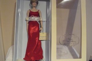 Franklin Princess Diana Vinyl Doll In Red Lame Gown Rare With