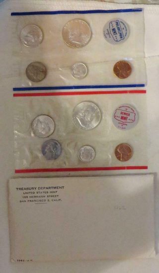 Fresh 10 Coin 1962 P & D U.  S.  Government Set Usa