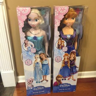 Disney Frozen Elsa & Anna My Size Dolls Over 3 Feet Tall With Boxes