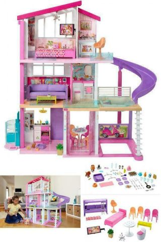 Barbie Dreamhouse Doll House Playset With 70,  Toys Accessories