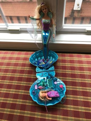 Barbie & Krissy Magical Mermaids Dolls Light Up Tail With Clam